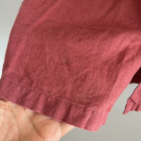 Abercrombie & Fitch Stretch Linen Blend Front Button Collar Shirt XS - Picture 4 of 7